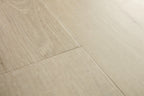 Close-up of light wood flooring with a clear finish
