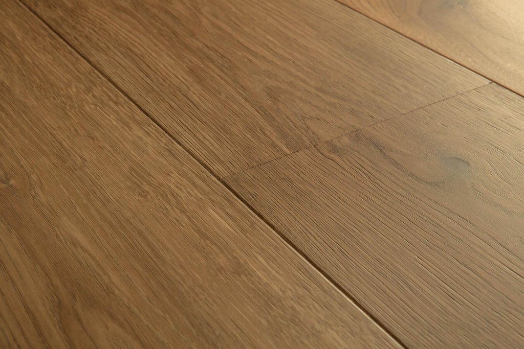Close-up of a wooden floor with visible grain and texture