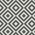 Faus Retro - Black And White Pattern Tile
