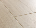 Close-up of light wood flooring with a clear finish